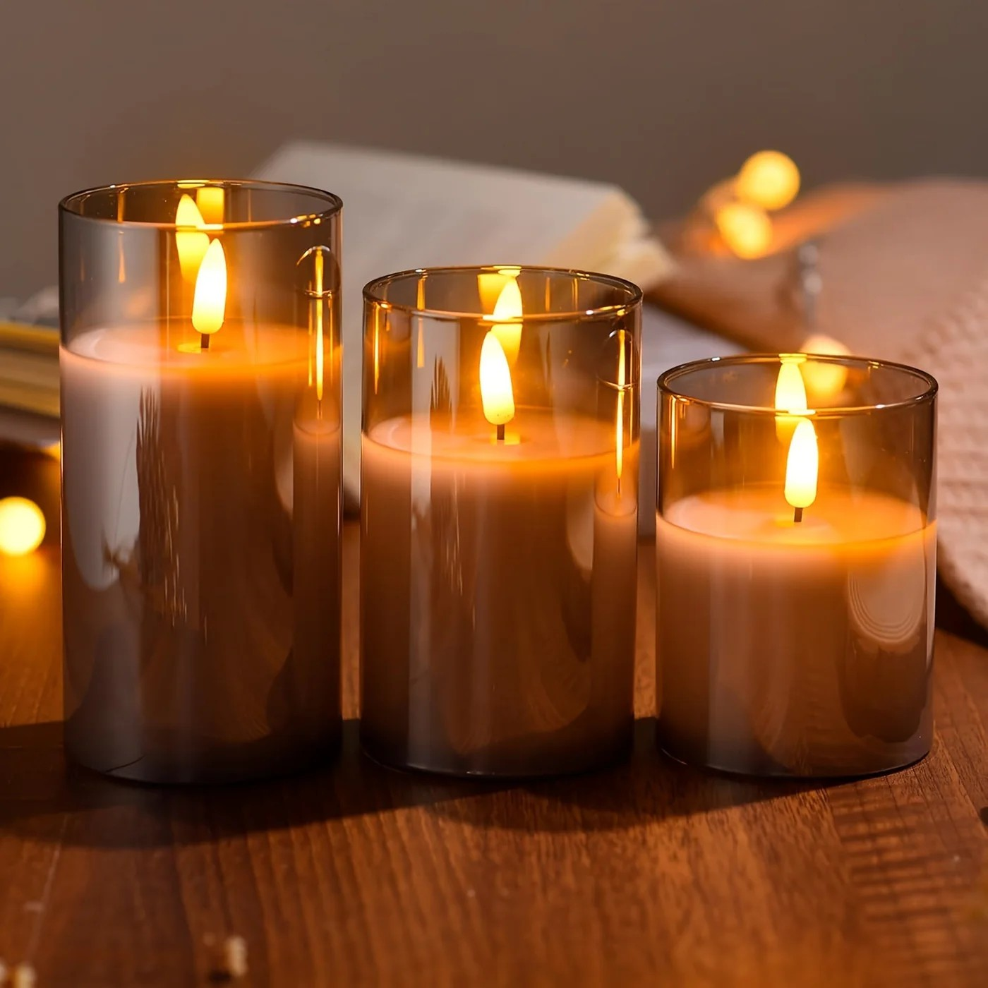 Flameless LED Candle Set of 3 – Stylish Remote-Controlled Mood Lightings