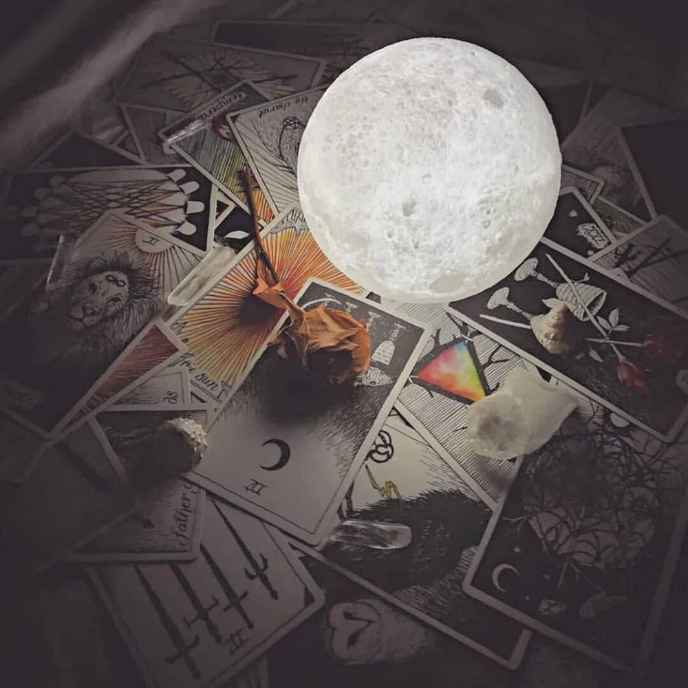 Moonlight Lamp with Wooden Stand