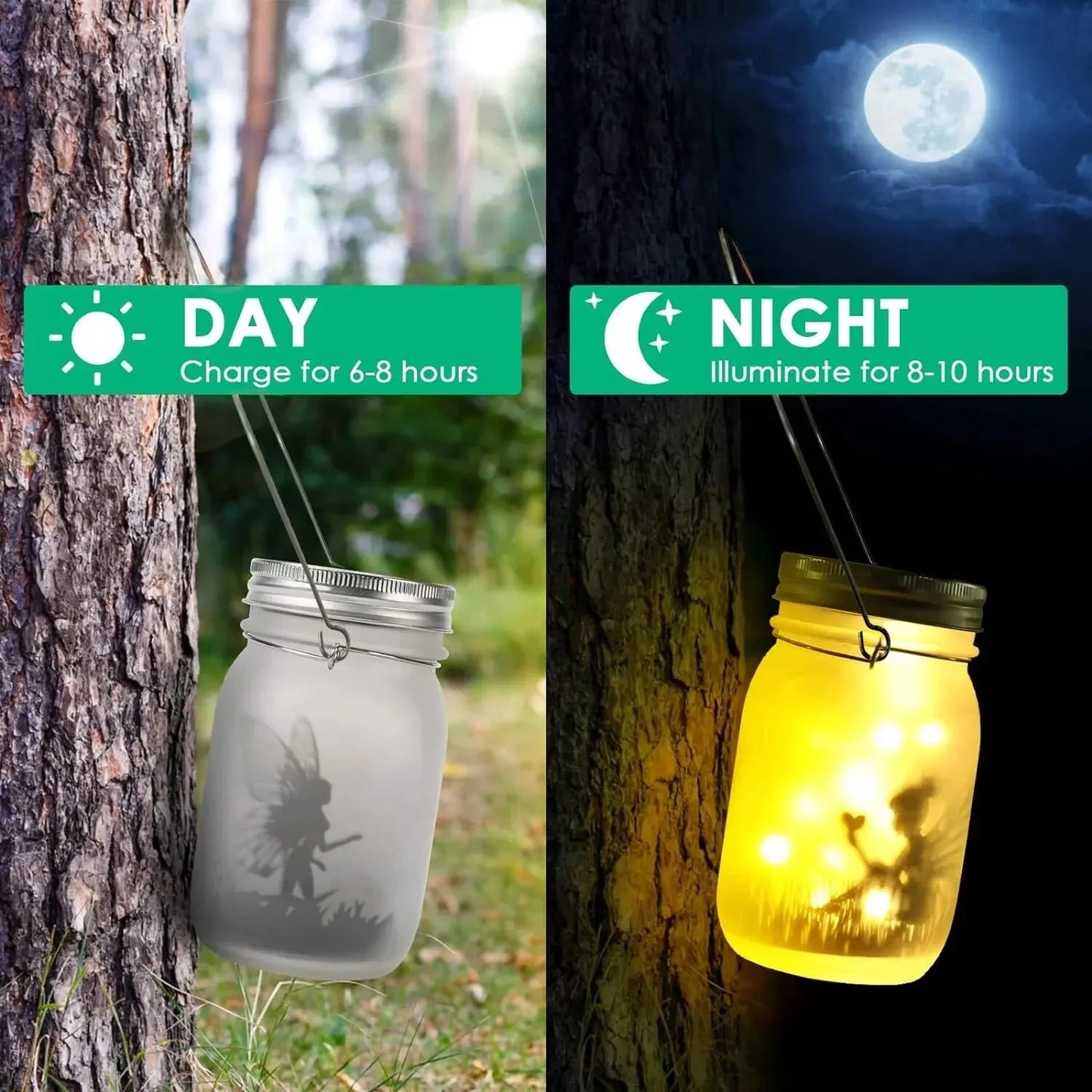 Solar Mason Jar Lantern – Waterproof Fairy Lights