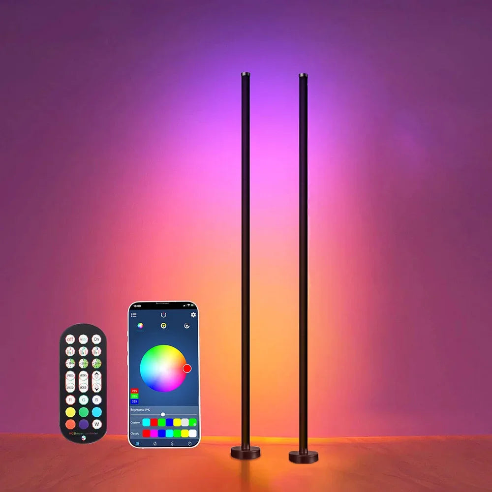 Minimalist Ambient Lighting with Music Sync - Smart RGB LED Floor Lamp