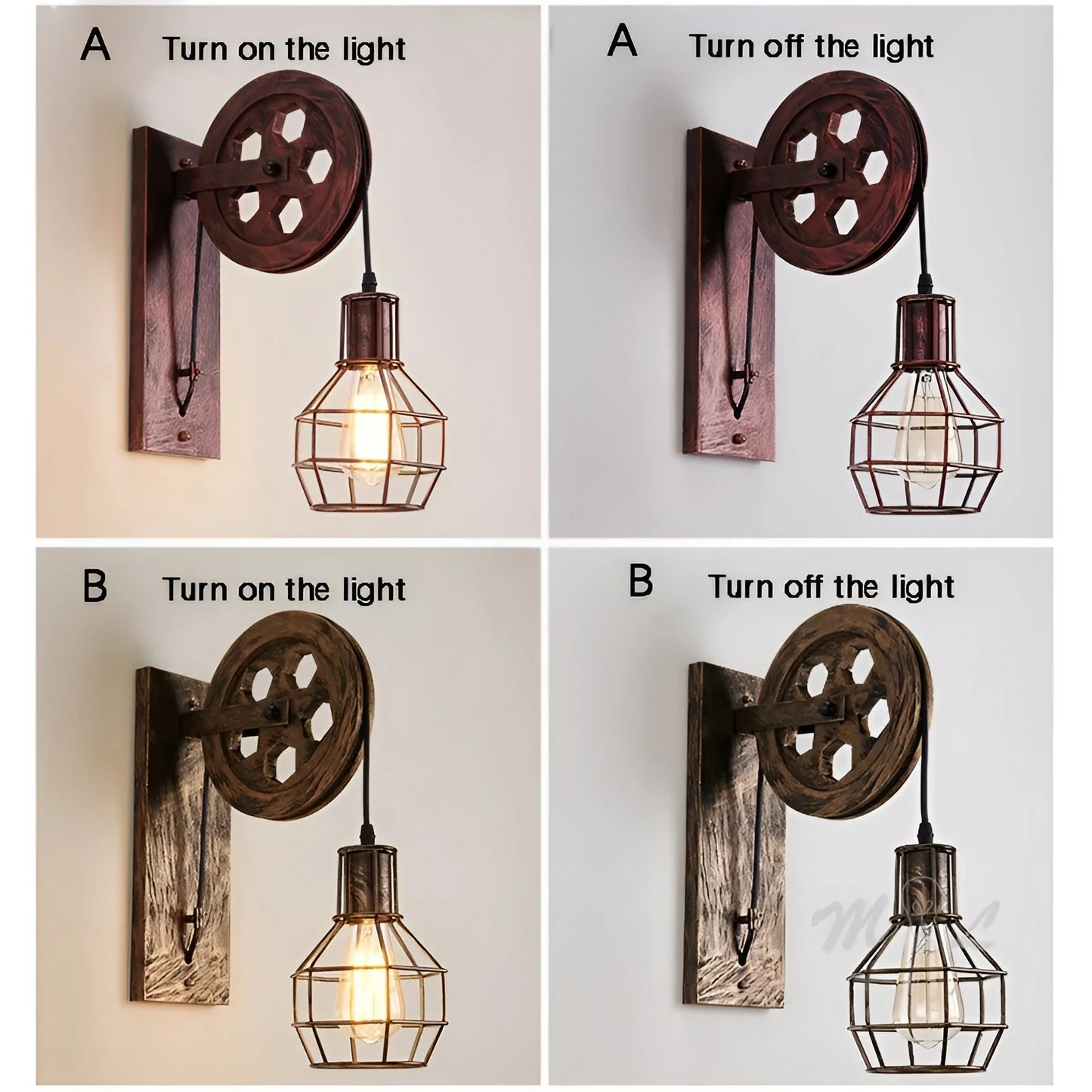 Vintage Industrial LED Wall Lamp – Metal & Glass Design