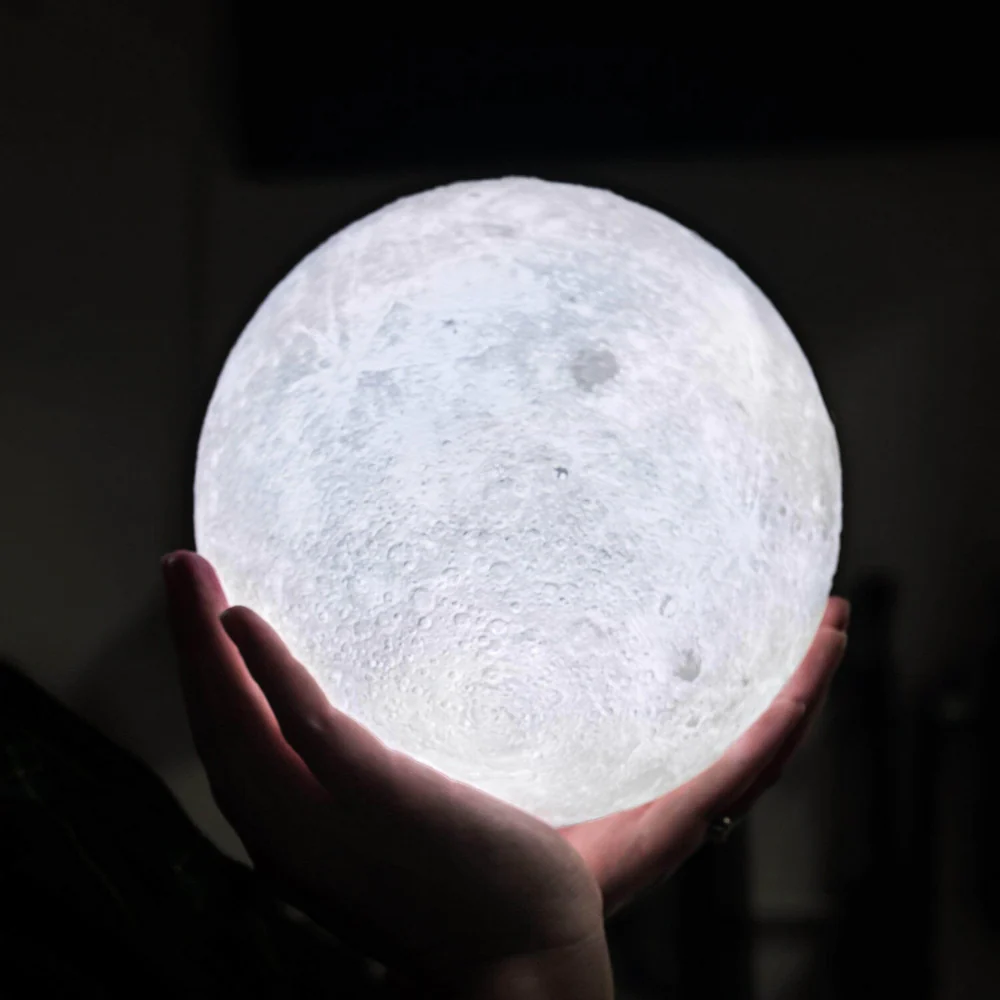Moonlight Lamp with Wooden Stand