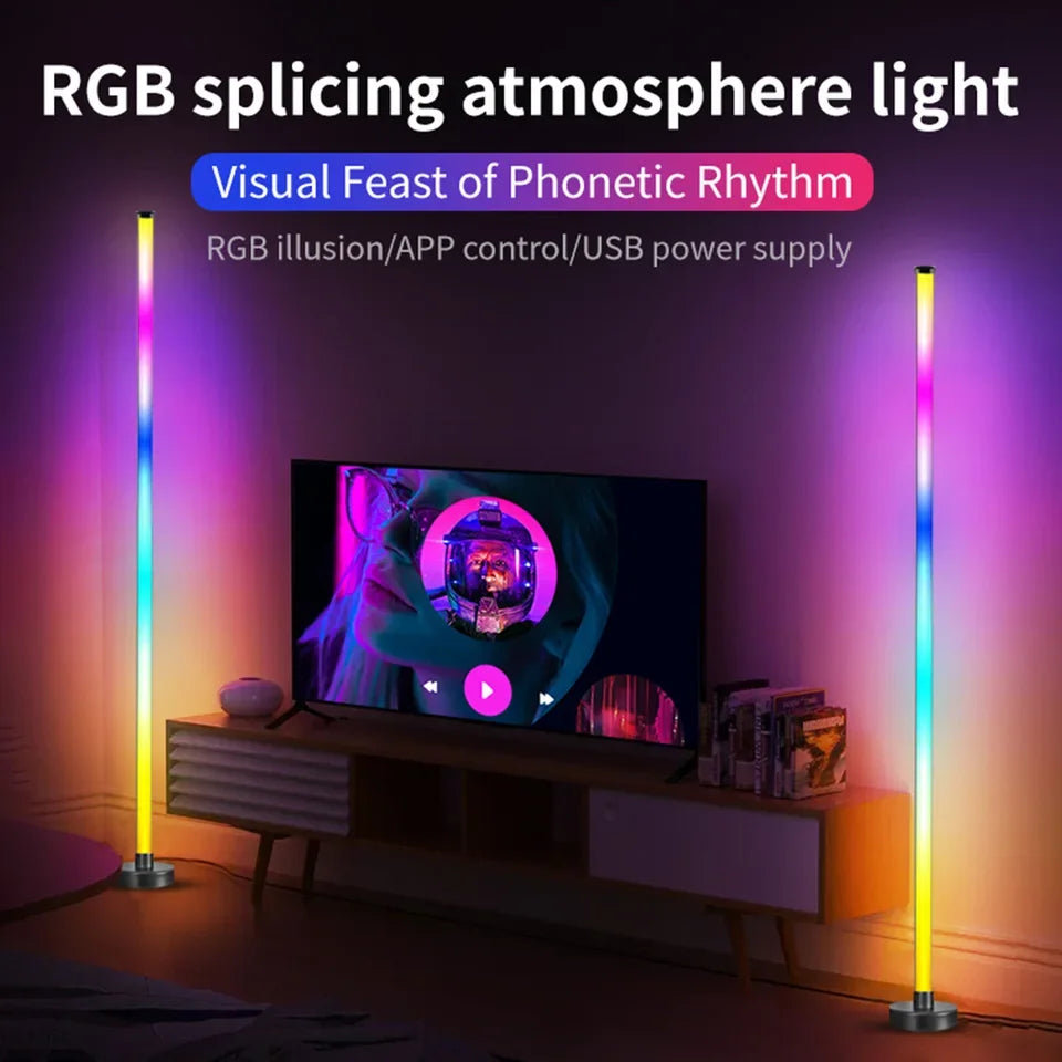 Minimalist Ambient Lighting with Music Sync - Smart RGB LED Floor Lamp