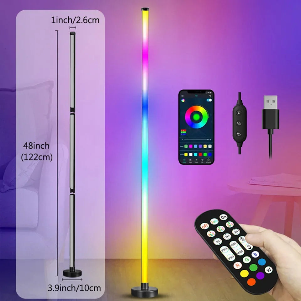 Minimalist Ambient Lighting with Music Sync - Smart RGB LED Floor Lamp