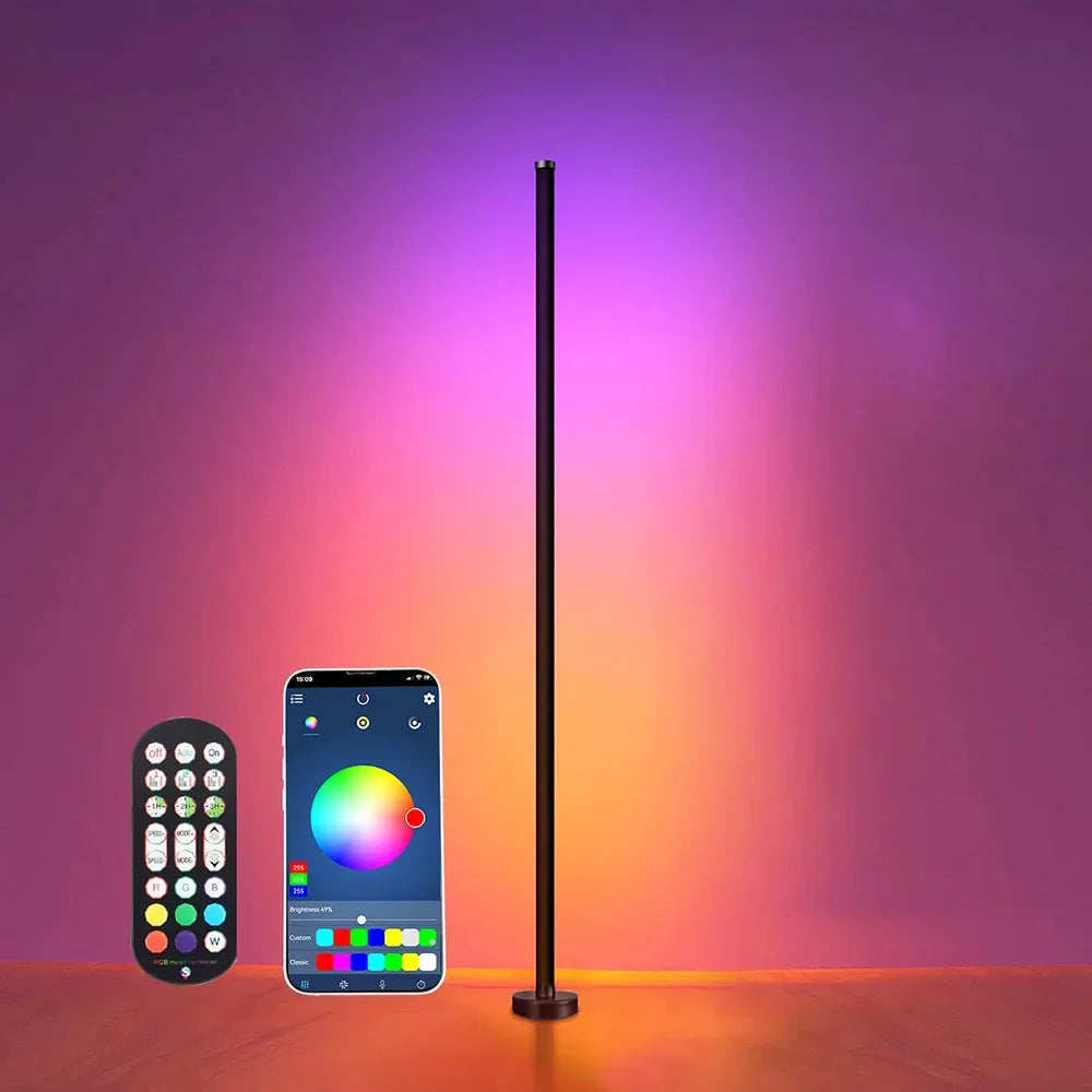 Minimalist Ambient Lighting with Music Sync - Smart RGB LED Floor Lamp